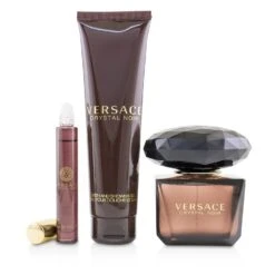 Versace Crystal Noir Coffret: Eau De Toilette Spray 90ml/3oz + Bath & Shower Gel 150ml/5oz + Eau De Toilette Roller Ball 10ml/0.3oz 3pcs -Demet Perfume Shop 22973086614 2