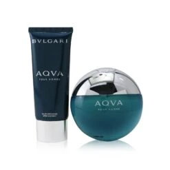 Bvlgari Aqva Pour Homme Coffret: Eau De Toilette Spray 100ml/3.4oz + After Shave Balm 100ml/3.4oz + Pouch 2pcs+Pouch -Demet Perfume Shop 25518635014 2