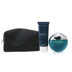 Bvlgari Aqva Pour Homme Coffret: Eau De Toilette Spray 100ml/3.4oz + After Shave Balm 100ml/3.4oz + Pouch 2pcs+Pouch -Demet Perfume Shop 25518635014