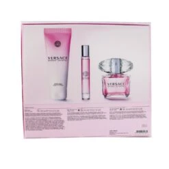 Versace Bright Crystal Coffret: Eau De Toilette Spray 90ml/3oz + Body Lotion 150ml/5oz + Eau De Toilette Spray 10ml/0.3oz 3pcs -Demet Perfume Shop 25531186614 2