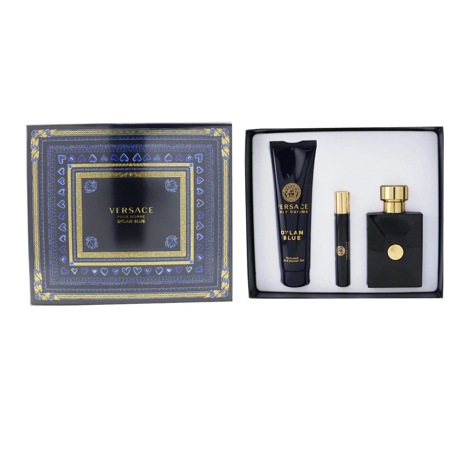 Versace Dylan Blue Coffret: Eau De Toillete Spray 100ml/3.4oz + Eau De Toillete Spray 10ml/0.3ozl + Bath&Shower Gel 150ml/5oz 3pcs 4 Versace Dylan Blue Coffret: Eau De Toillete Spray 100ml/3.4oz + Eau De Toillete Spray 10ml/0.3ozl + Bath&Shower Gel 150ml/5oz 3pcs - Image 2