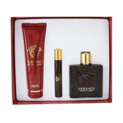 Versace Eros Flame Coffret: Eau De Parfum Spray 100ml/3.4oz + Eau De Parfum Spray 10ml/0.3oz + Shower Gel 150m/5oz 3pcs