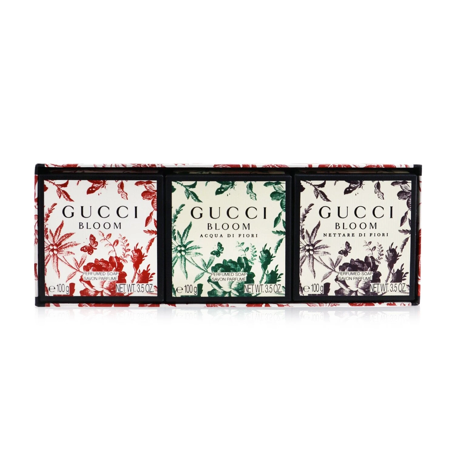 Gucci Bloom Perfumed Soap Coffret: Bloom + Bloom Acqua Di Fiori + Bloom Nettare Di Fiori 3x100g/3.5oz 3 Gucci Bloom Perfumed Soap Coffret: Bloom + Bloom Acqua Di Fiori + Bloom Nettare Di Fiori 3x100g/3.5oz