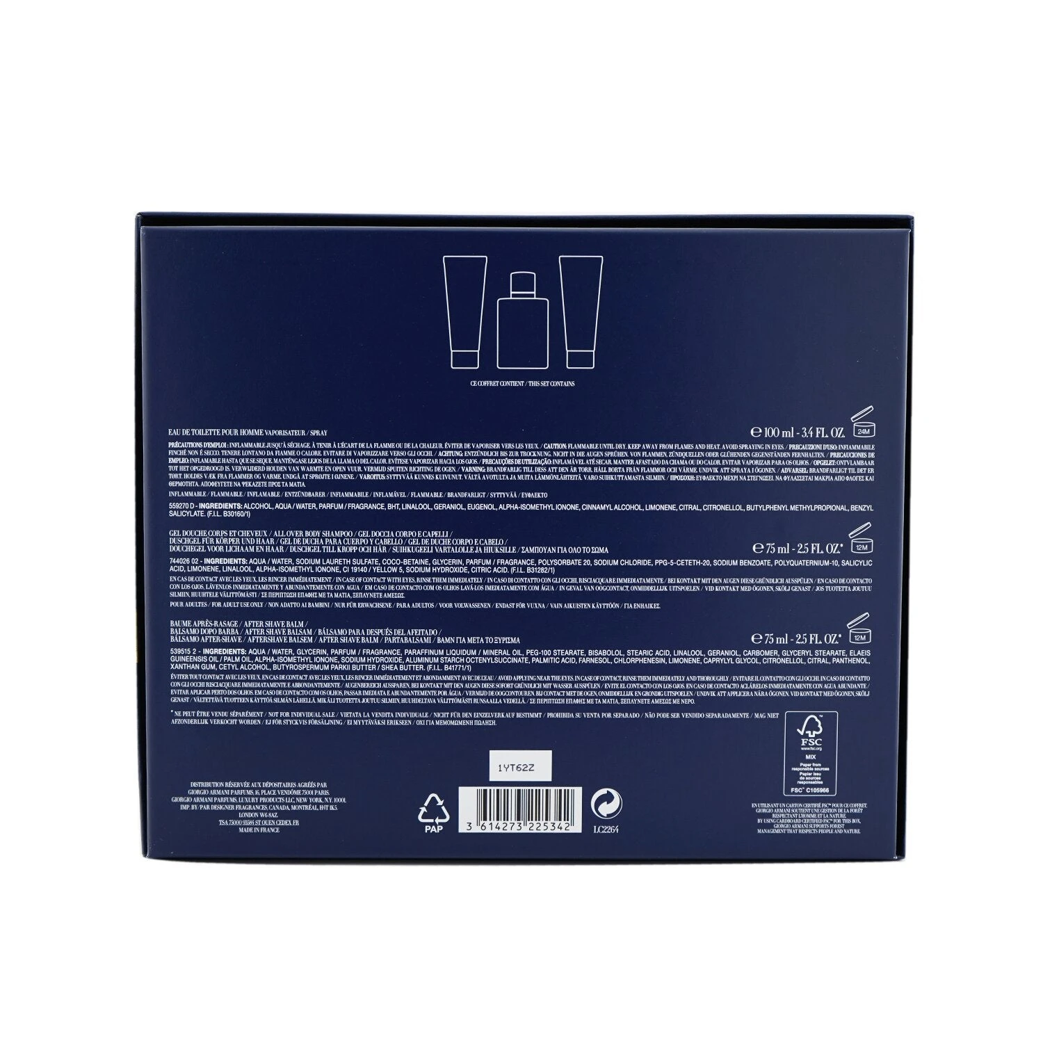 Giorgio Armani Acqua Di Gio Coffret: Eau De Toilette Spray 100ml/3.4oz + All Over Body Shampoo 75ml/2.5oz + After Shave Balm 75ml/2.5oz (Unboxed) 3pcs 5 Giorgio Armani Acqua Di Gio Coffret: Eau De Toilette Spray 100ml/3.4oz + All Over Body Shampoo 75ml/2.5oz + After Shave Balm 75ml/2.5oz (Unboxed) 3pcs - Image 3