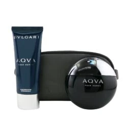 Bvlgari Aqva Pour Homme Coffret: Eau De Toilette Spray 100ml/3.4oz + After Shave Balm 100ml/3.4oz + Pouch 2pcs+Pouch -Demet Perfume Shop 25919935014