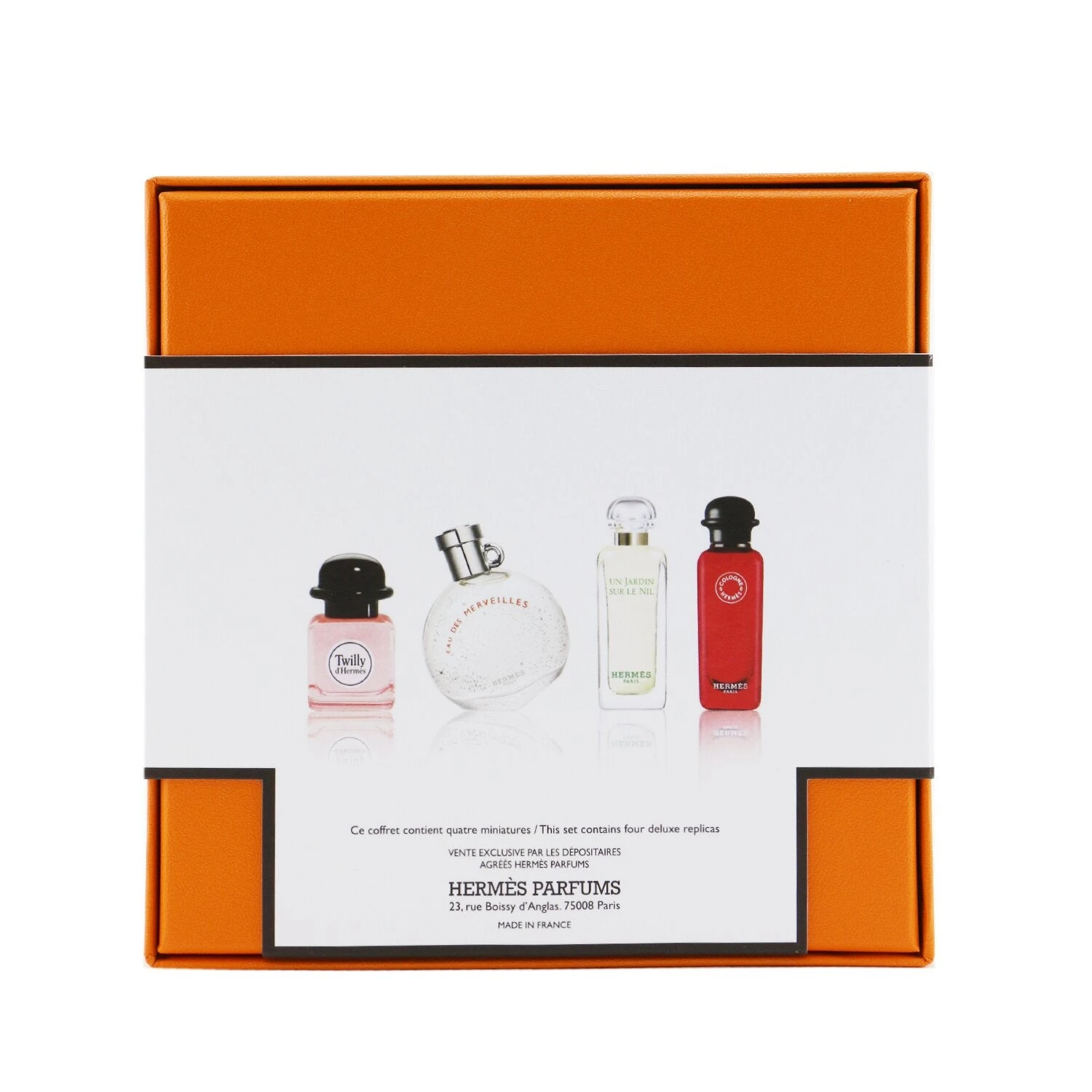 Hermès Hermes Miniature Coffret: Twilly D'Hermes, Un Jardin Sur Le Nil, Eau De Rhubarbe Ecarlate, Eau Des Merveilles 4x7.5ml/0.25oz 5 Hermès Hermes Miniature Coffret: Twilly D'Hermes, Un Jardin Sur Le Nil, Eau De Rhubarbe Ecarlate, Eau Des Merveilles 4x7.5ml/0.25oz - Image 3
