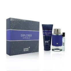 Montblanc Explorer Ultra Blue Coffret: EDP Spray 100ml + EDP Spray 7.5ml + Shower Gel 100ml 3pcs -Demet Perfume Shop 26988076014 1