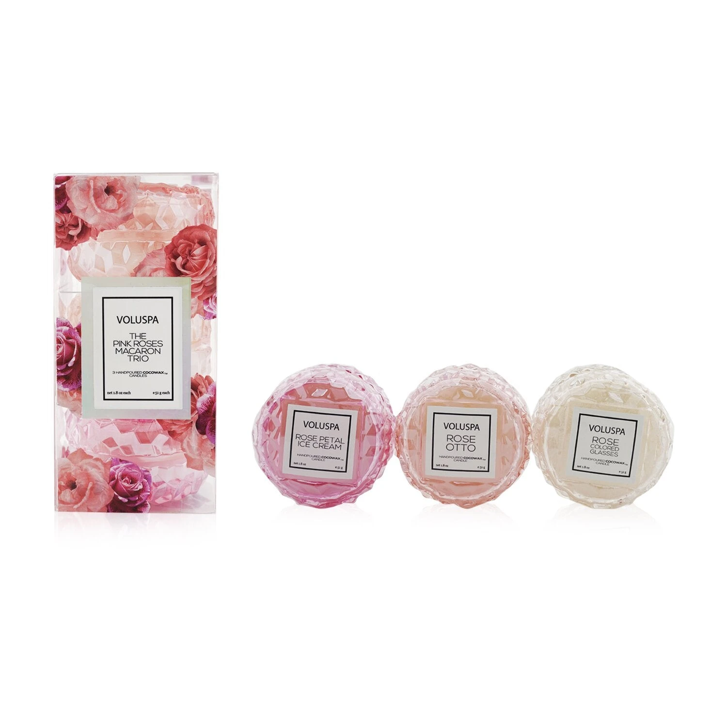 Voluspa Macaron Candle Coffret: Rose Petal Ice Cream, Rose Otto, Rose Colored Glasses 3x5.1g/1.8oz 4 Voluspa Macaron Candle Coffret: Rose Petal Ice Cream, Rose Otto, Rose Colored Glasses 3x5.1g/1.8oz - Image 2