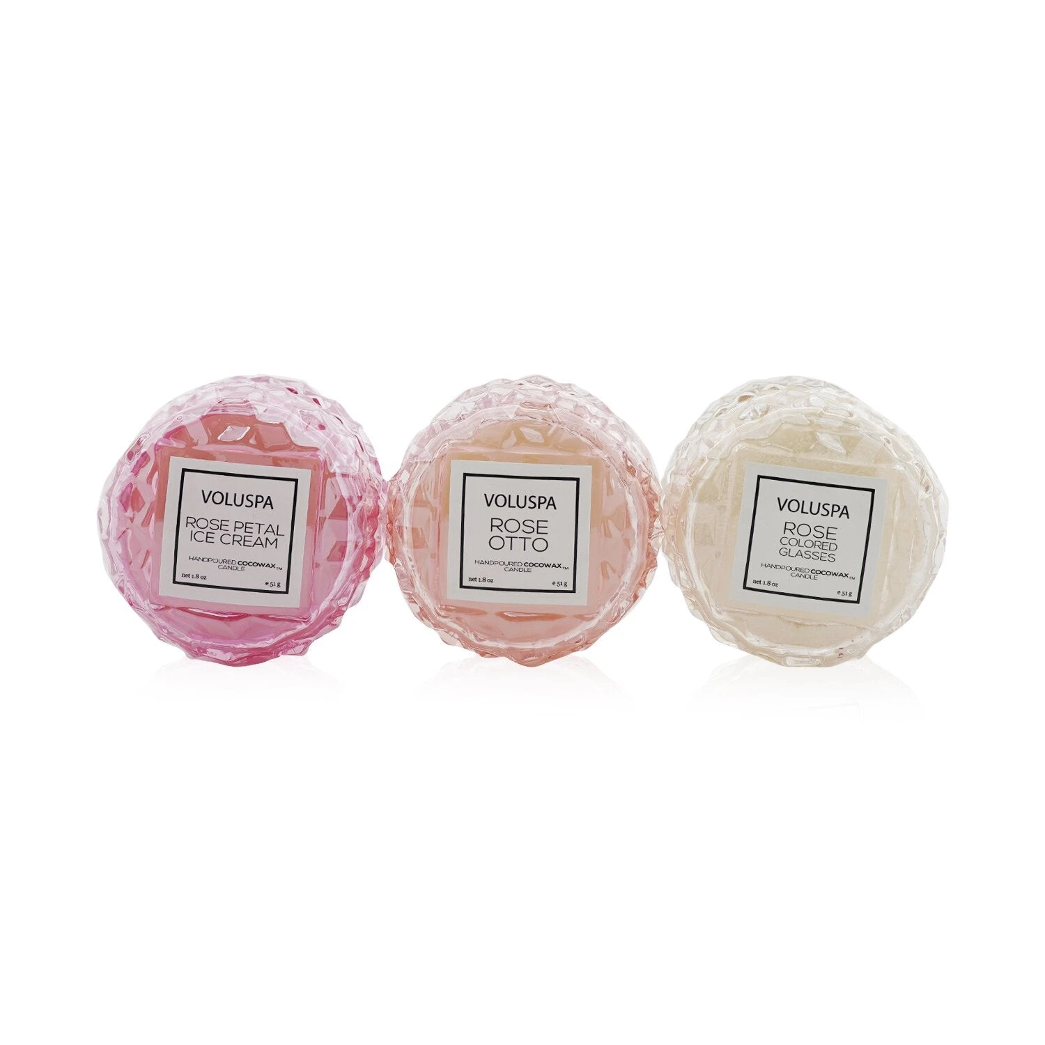 Voluspa Macaron Candle Coffret: Rose Petal Ice Cream, Rose Otto, Rose Colored Glasses 3x5.1g/1.8oz 3 Voluspa Macaron Candle Coffret: Rose Petal Ice Cream, Rose Otto, Rose Colored Glasses 3x5.1g/1.8oz