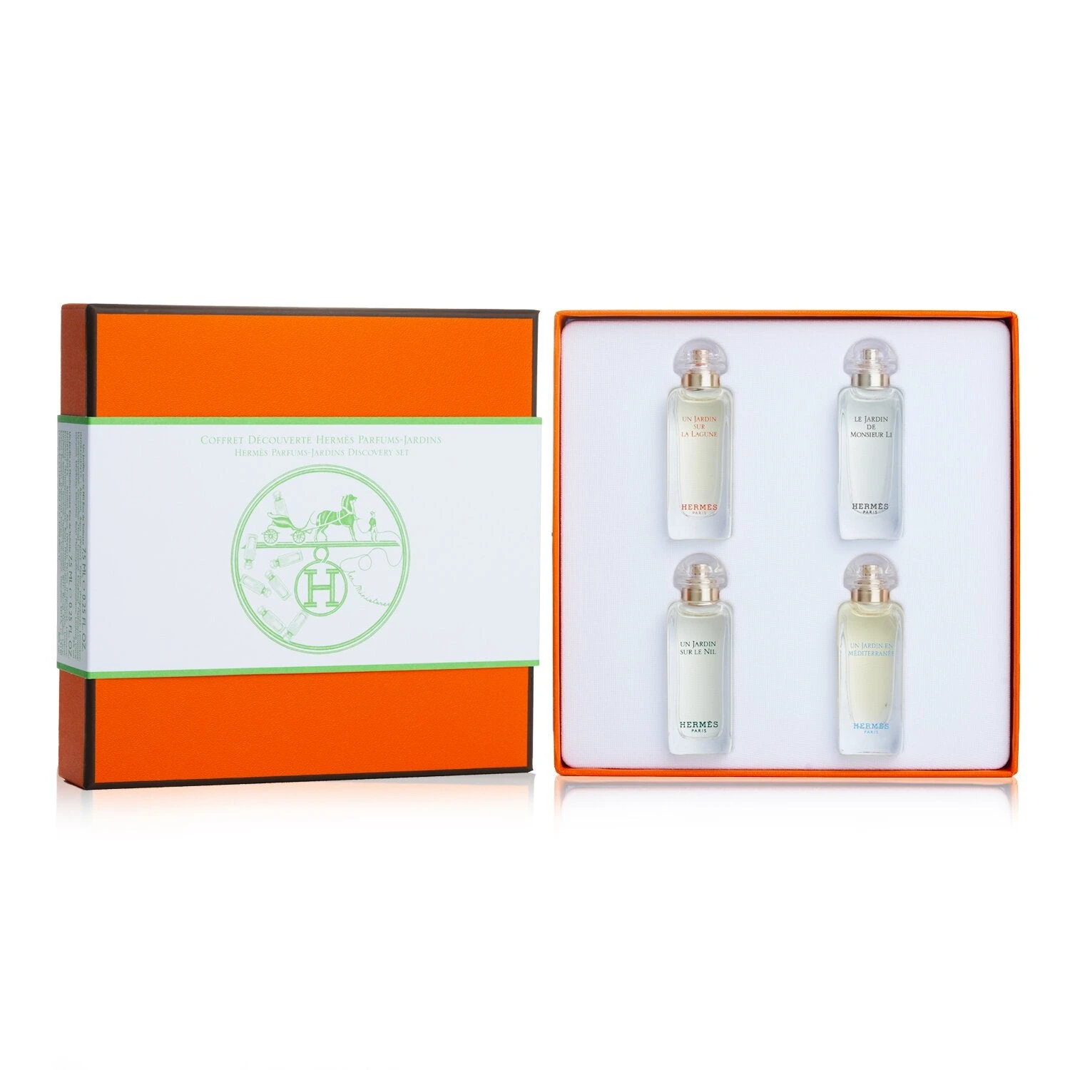 Hermès Hermes Miniature Coffret: La Lagune, Le Jardin De Monsieur Li, Un Jardin Sur Le Nil, Un Jardin En Mediterranee 4x7.5ml/0.25oz 4 Hermès Hermes Miniature Coffret: La Lagune, Le Jardin De Monsieur Li, Un Jardin Sur Le Nil, Un Jardin En Mediterranee 4x7.5ml/0.25oz - Image 2