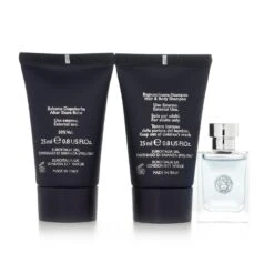 Versace Versace Pour Homme Set: Eau De Toilette 5ml + Hair & Body Shampoo 25ml + After Shave Balm 25ml 3pcs -Demet Perfume Shop 27966286614 2