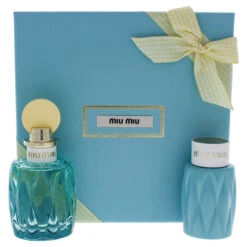 Miu Miu Leau Bleue By Miu Miu For Women - 2 Pc Gift Set 3.4 Oz EDP Spray, 3.4oz Body Lotion