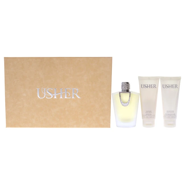 Usher Usher By Usher For Women - 3 Pc Gift Set 3.4oz EDP Spray, 3.4oz Moisture Body Lotion, 3.4oz Lather Body Wash 3 Usher Usher By Usher For Women - 3 Pc Gift Set 3.4oz EDP Spray, 3.4oz Moisture Body Lotion, 3.4oz Lather Body Wash