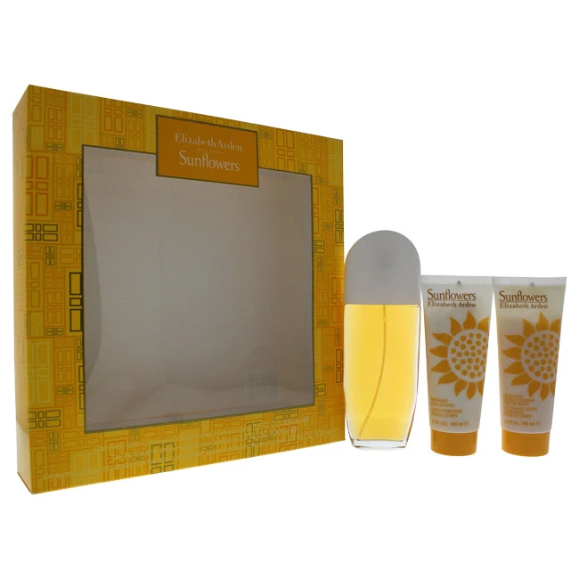 Elizabeth Arden Sunflowers By Elizabeth Arden For Women - 3 Pc Gift Set 3.3oz EDT Spray, 3.3oz Body Lotion, 3.3oz Body Cream Cleanser 3 Elizabeth Arden Sunflowers By Elizabeth Arden For Women - 3 Pc Gift Set 3.3oz EDT Spray, 3.3oz Body Lotion, 3.3oz Body Cream Cleanser