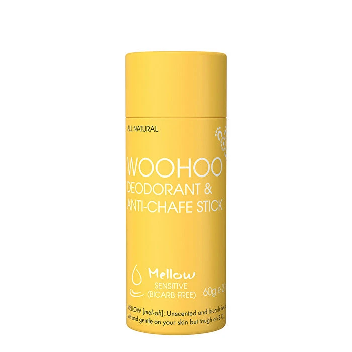 Woohoo Body Deodorant & Anti-Chafe Stick Mellow - Sensitive (Bicarb Free) 60g 3 Woohoo Body Deodorant & Anti-Chafe Stick Mellow - Sensitive (Bicarb Free) 60g
